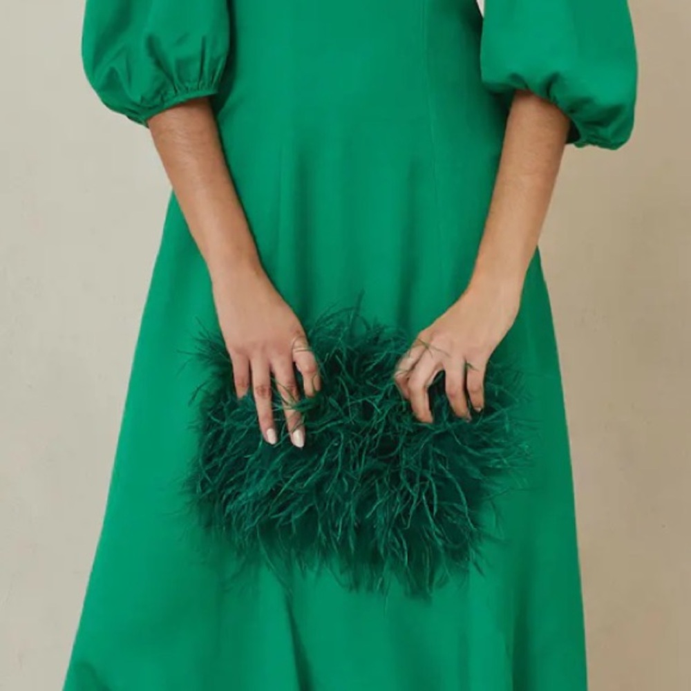 Loeffler Randall Zahara Feather Clutch